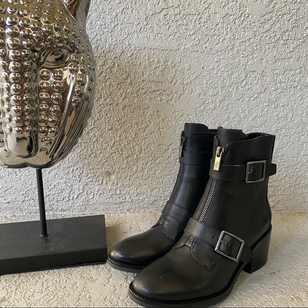 Donald Pliner Black Moto Boots
